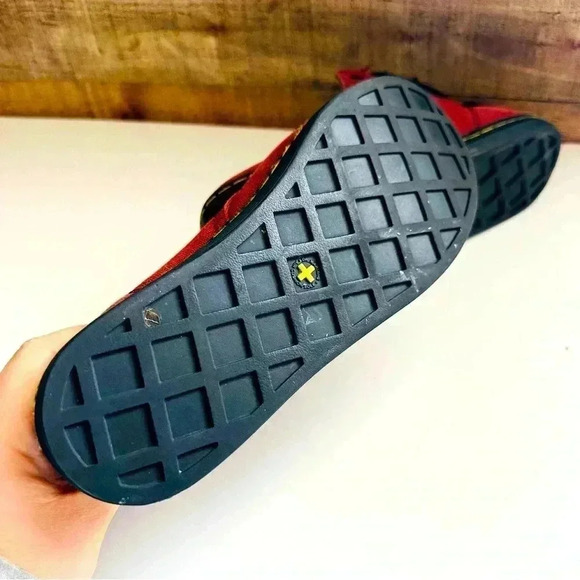 Dr. Martens Maelly Red Canvas/Leather High Top Shoes - Picture 6 of 8